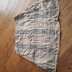 Bluenotes Plaid Elastic Waist Side Zipper Black Mini Skirt Size L